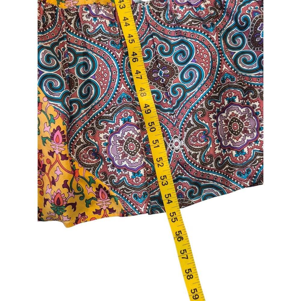 Sundance Untamed Spirit M 100% Silk Maxi Dress Tiered Patchwork Boho Luxury - Picture 8 of 9